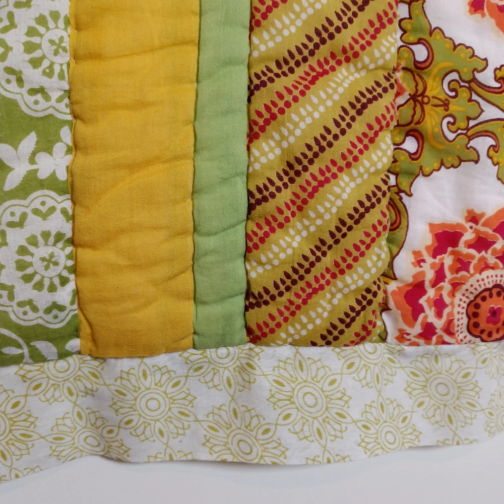 Anthropologie Boho Floral Patchwork Pillow Sham PAIR